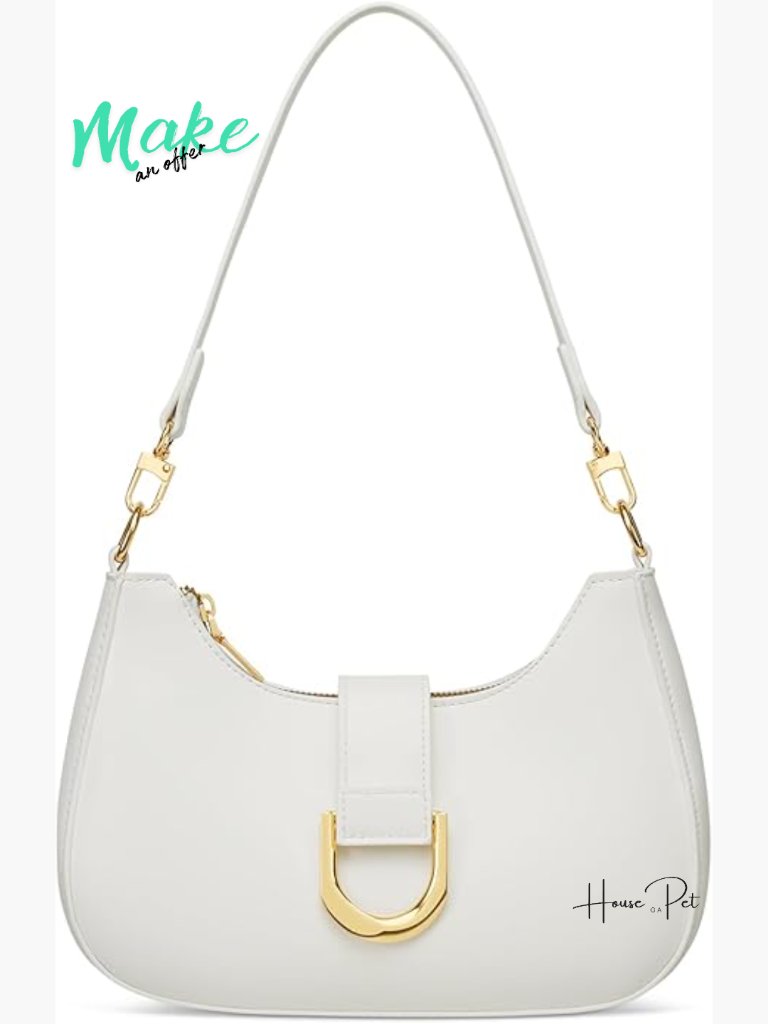 Vegan Leather Crescent Shoulder Bag With Removable Strap